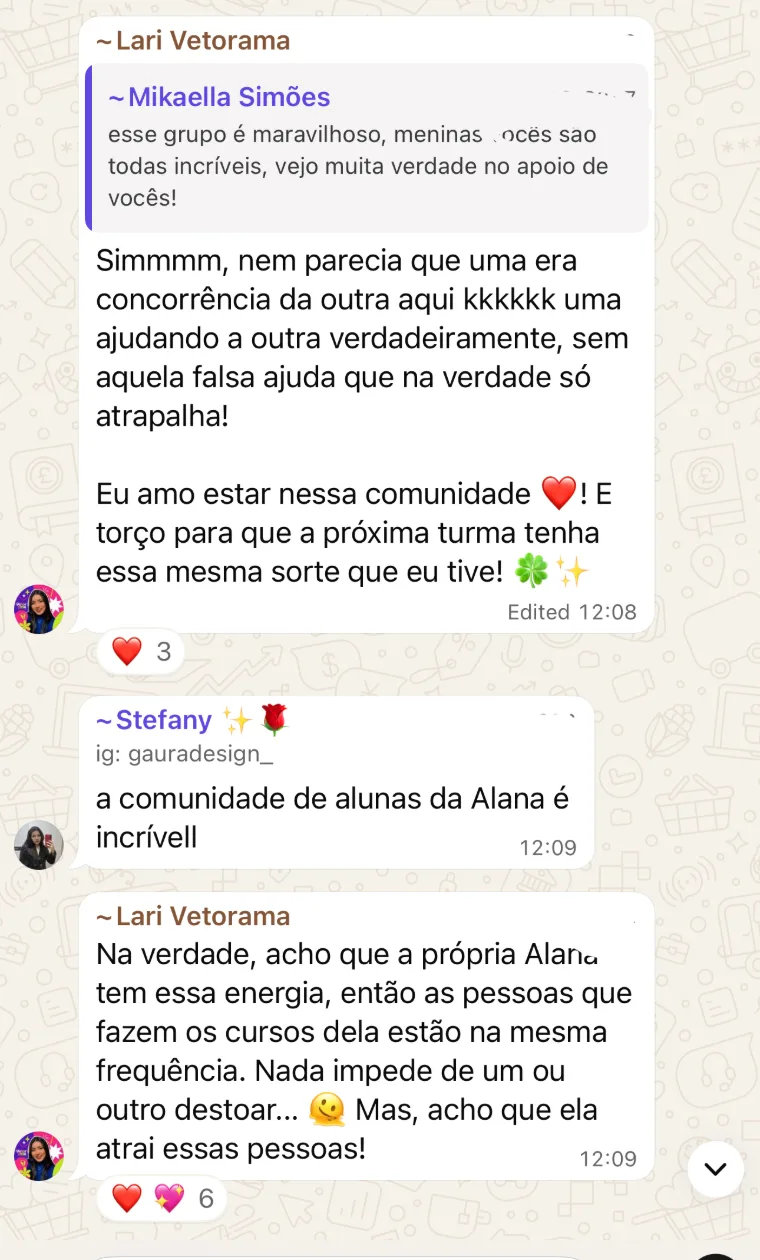 Lari Vetorama e Stefany sobre a comunidade de alunas da Alana